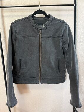 Modern Supply by Sanctuary Black Washed Zip-Front Jean Jacket